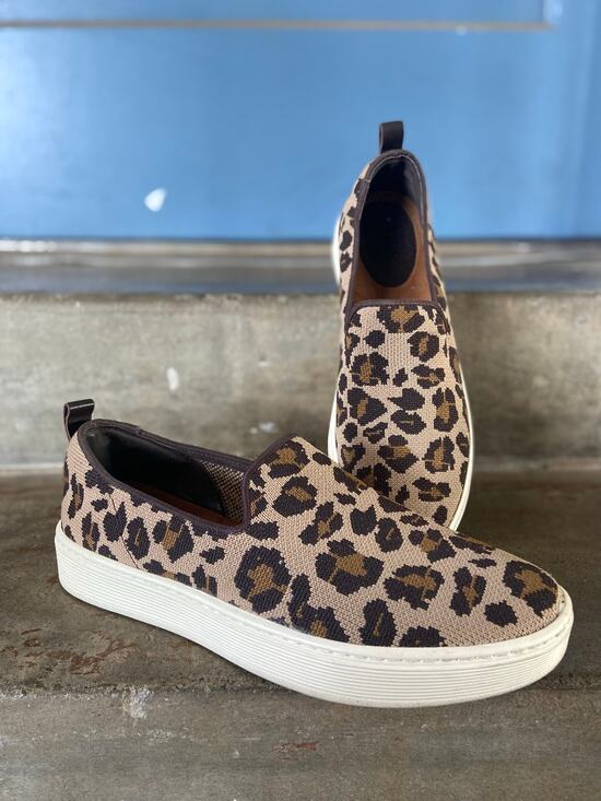 Sofft Shoes - Sofft animal print knit upper slip on sneaker- Somers